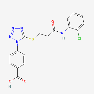 molecular formula C17H14ClN5O3S B603520 4-(5-{[3-(2-chloroanilino)-3-oxopropyl]sulfanyl}-1H-tetraazol-1-yl)benzoic acid CAS No. 1091749-78-8