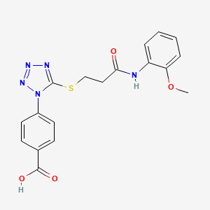 4-(5-{[3-(2-methoxyanilino)-3-oxopropyl]sulfanyl}-1H-tetraazol-1-yl)benzoic acid