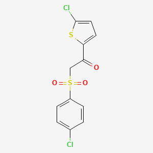 molecular formula C12H8Cl2O3S2 B603523 2-[(4-Chlorophenyl)sulfonyl]-1-(5-chloro-2-thienyl)ethanone CAS No. 1091714-07-6