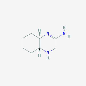 molecular formula C8H15N3 B060353 (4AS,8aR)-3,4,4a,5,6,7,8,8a-octahydroquinoxalin-2-amine CAS No. 179685-50-8