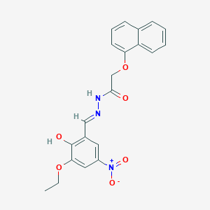 molecular formula C21H19N3O6 B6035324 N-[(E)-(3-ethoxy-2-hydroxy-5-nitrophenyl)methylideneamino]-2-naphthalen-1-yloxyacetamide 