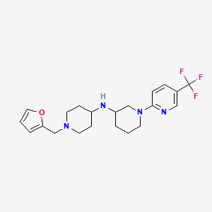 molecular formula C21H27F3N4O B6035341 N-[1-(2-furylmethyl)-4-piperidinyl]-1-[5-(trifluoromethyl)-2-pyridinyl]-3-piperidinamine 