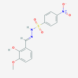 molecular formula C14H13N3O6S B6035351 N'-(2-hydroxy-3-methoxybenzylidene)-4-nitrobenzenesulfonohydrazide 