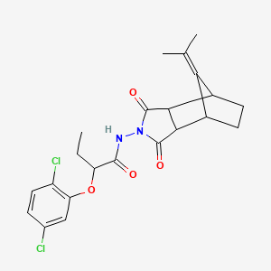 molecular formula C22H24Cl2N2O4 B6035352 2-(2,5-dichlorophenoxy)-N-[10-(1-methylethylidene)-3,5-dioxo-4-azatricyclo[5.2.1.0~2,6~]dec-4-yl]butanamide 