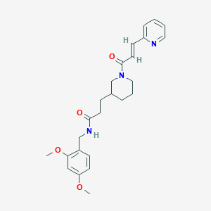 molecular formula C25H31N3O4 B6035383 N-(2,4-dimethoxybenzyl)-3-{1-[(2E)-3-(2-pyridinyl)-2-propenoyl]-3-piperidinyl}propanamide 