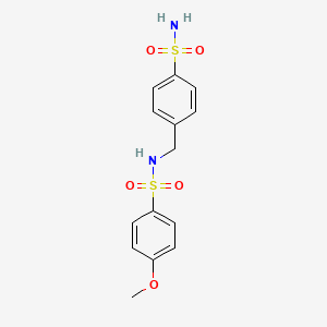 molecular formula C14H16N2O5S2 B6035403 N-[4-(AMINOSULFONYL)BENZYL]-4-METHOXY-1-BENZENESULFONAMIDE 
