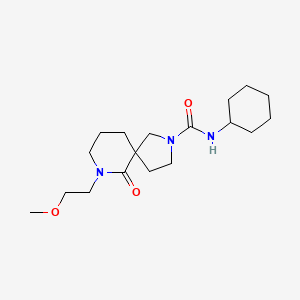 molecular formula C18H31N3O3 B6035430 N-cyclohexyl-7-(2-methoxyethyl)-6-oxo-2,7-diazaspiro[4.5]decane-2-carboxamide 