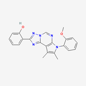 molecular formula C22H19N5O2 B603551 2-[7-(2-methoxyphenyl)-8,9-dimethyl-7H-pyrrolo[3,2-e][1,2,4]triazolo[1,5-c]pyrimidin-2-yl]phenol CAS No. 903855-22-1