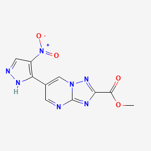 molecular formula C10H7N7O4 B6035524 methyl 6-(4-nitro-1H-pyrazol-5-yl)-[1,2,4]triazolo[1,5-a]pyrimidine-2-carboxylate 