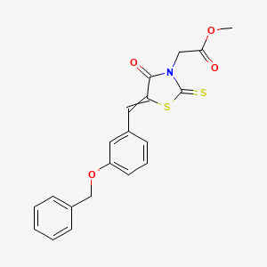 molecular formula C20H17NO4S2 B6035550 methyl {5-[3-(benzyloxy)benzylidene]-4-oxo-2-thioxo-1,3-thiazolidin-3-yl}acetate 