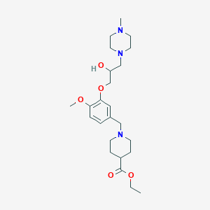 molecular formula C24H39N3O5 B6035569 ethyl 1-{3-[2-hydroxy-3-(4-methyl-1-piperazinyl)propoxy]-4-methoxybenzyl}-4-piperidinecarboxylate 