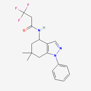 molecular formula C18H20F3N3O B6035602 N-(6,6-dimethyl-1-phenyl-4,5,6,7-tetrahydro-1H-indazol-4-yl)-3,3,3-trifluoropropanamide 
