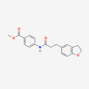 molecular formula C19H19NO4 B603562 Methyl 4-{[3-(2,3-dihydro-1-benzofuran-5-yl)propanoyl]amino}benzoate CAS No. 1331185-83-1