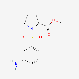molecular formula C12H16N2O4S B603568 Methyl 1-[(3-aminophenyl)sulfonyl]prolinate CAS No. 1101623-12-4