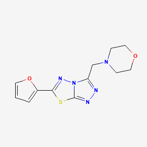 molecular formula C12H13N5O2S B603586 6-(2-Furyl)-3-(4-morpholinylmethyl)[1,2,4]triazolo[3,4-b][1,3,4]thiadiazole CAS No. 1190264-86-8