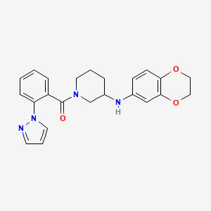 molecular formula C23H24N4O3 B6035901 N-(2,3-dihydro-1,4-benzodioxin-6-yl)-1-[2-(1H-pyrazol-1-yl)benzoyl]-3-piperidinamine 