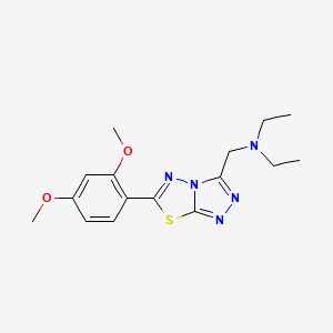 molecular formula C16H21N5O2S B603639 N-{[6-(2,4-dimethoxyphenyl)[1,2,4]triazolo[3,4-b][1,3,4]thiadiazol-3-yl]methyl}-N,N-diethylamine CAS No. 1269087-05-9