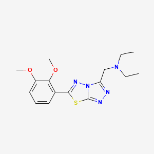 molecular formula C16H21N5O2S B603642 N-{[6-(2,3-dimethoxyphenyl)[1,2,4]triazolo[3,4-b][1,3,4]thiadiazol-3-yl]methyl}-N,N-diethylamine CAS No. 1269104-35-9