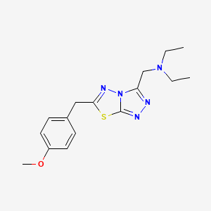 molecular formula C16H21N5OS B603647 N-ethyl-N-{[6-(4-methoxybenzyl)[1,2,4]triazolo[3,4-b][1,3,4]thiadiazol-3-yl]methyl}ethanamine CAS No. 1282129-29-6