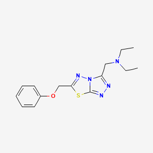 molecular formula C15H19N5OS B603648 N-ethyl-N-{[6-(phenoxymethyl)[1,2,4]triazolo[3,4-b][1,3,4]thiadiazol-3-yl]methyl}ethanamine CAS No. 1282130-37-3