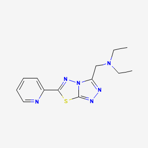 molecular formula C13H16N6S B603651 N,N-diethyl-N-{[6-(2-pyridinyl)[1,2,4]triazolo[3,4-b][1,3,4]thiadiazol-3-yl]methyl}amine CAS No. 1282097-45-3
