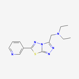 molecular formula C13H16N6S B603653 N,N-diethyl-N-{[6-(3-pyridinyl)[1,2,4]triazolo[3,4-b][1,3,4]thiadiazol-3-yl]methyl}amine CAS No. 1282123-11-8