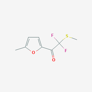 molecular formula C8H8F2O2S B060366 2,2-Difluoro-1-(5-methyl-2-furanyl)-2-(methylthio)-ethanone CAS No. 170654-37-2
