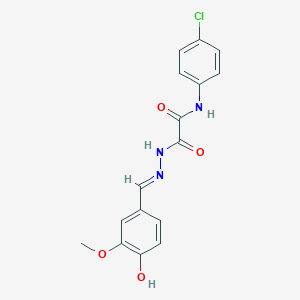 molecular formula C16H14ClN3O4 B6036911 N-(4-chlorophenyl)-2-[(2E)-2-(4-hydroxy-3-methoxybenzylidene)hydrazinyl]-2-oxoacetamide 