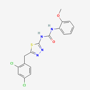 molecular formula C17H14Cl2N4O2S B6036978 N-[5-(2,4-dichlorobenzyl)-1,3,4-thiadiazol-2-yl]-N'-(2-methoxyphenyl)urea 