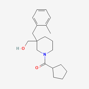 molecular formula C20H29NO2 B6037042 Cyclopentyl-[3-(hydroxymethyl)-3-[(2-methylphenyl)methyl]piperidin-1-yl]methanone 