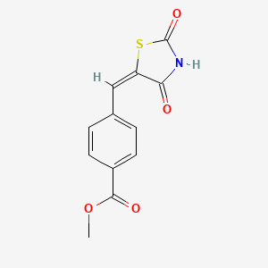 molecular formula C12H9NO4S B6037098 METHYL 4-{[(5E)-2,4-DIOXO-1,3-THIAZOLIDIN-5-YLIDENE]METHYL}BENZOATE 