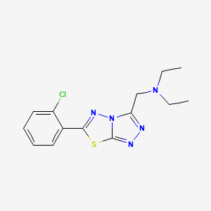 molecular formula C14H16ClN5S B603720 N-{[6-(2-chlorophenyl)[1,2,4]triazolo[3,4-b][1,3,4]thiadiazol-3-yl]methyl}-N-ethylethanamine CAS No. 1269060-53-8