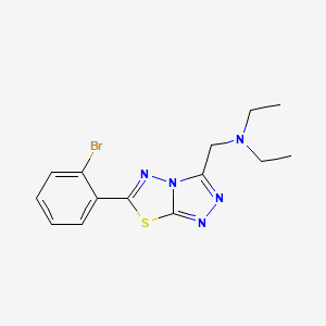 molecular formula C14H16BrN5S B603722 N-{[6-(2-bromophenyl)[1,2,4]triazolo[3,4-b][1,3,4]thiadiazol-3-yl]methyl}-N-ethylethanamine CAS No. 1282105-03-6