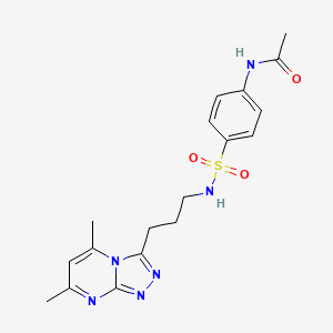 molecular formula C18H22N6O3S B6037226 N-(4-{[3-(5,7-dimethyl[1,2,4]triazolo[4,3-a]pyrimidin-3-yl)propyl]sulfamoyl}phenyl)acetamide 
