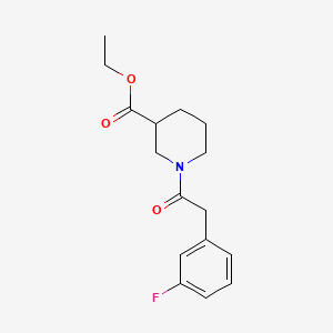 molecular formula C16H20FNO3 B603756 Ethyl 1-[(3-fluorophenyl)acetyl]-3-piperidinecarboxylate CAS No. 1156430-86-2