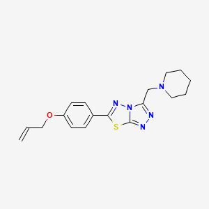 molecular formula C18H21N5OS B603761 Allyl 4-[3-(1-piperidinylmethyl)[1,2,4]triazolo[3,4-b][1,3,4]thiadiazol-6-yl]phenyl ether CAS No. 1207606-13-0