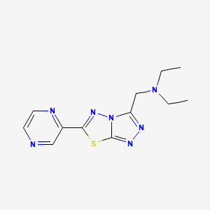 molecular formula C12H15N7S B603768 N,N-diethyl-N-{[6-(2-pyrazinyl)[1,2,4]triazolo[3,4-b][1,3,4]thiadiazol-3-yl]methyl}amine CAS No. 1282127-09-6
