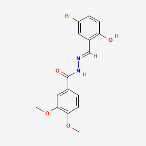 molecular formula C16H15BrN2O4 B603807 N'-[(E)-(5-bromo-2-hydroxyphenyl)methylidene]-3,4-dimethoxybenzohydrazide CAS No. 325472-99-9