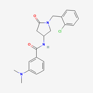 molecular formula C20H22ClN3O2 B6038215 N-[1-[(2-chlorophenyl)methyl]-5-oxopyrrolidin-3-yl]-3-(dimethylamino)benzamide 