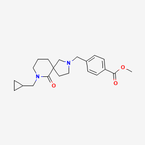 molecular formula C21H28N2O3 B6038297 Methyl 4-[[7-(cyclopropylmethyl)-6-oxo-2,7-diazaspiro[4.5]decan-2-yl]methyl]benzoate 