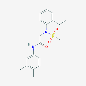 molecular formula C19H24N2O3S B6038305 N-(3,4-dimethylphenyl)-2-(2-ethyl-N-methylsulfonylanilino)acetamide 