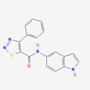 molecular formula C17H12N4OS B6038608 N-(1H-indol-5-yl)-4-phenyl-1,2,3-thiadiazole-5-carboxamide 