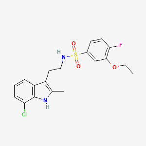 molecular formula C19H20ClFN2O3S B6038824 N-[2-(7-CHLORO-2-METHYL-1H-INDOL-3-YL)ETHYL]-3-ETHOXY-4-FLUOROBENZENE-1-SULFONAMIDE 