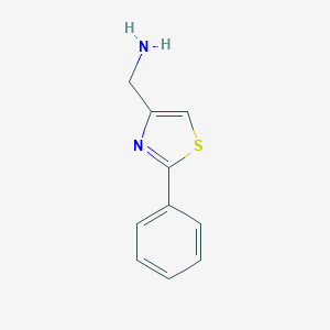 molecular formula C10H10N2S B060389 (2-Phenyl-1,3-thiazol-4-yl)methylamine CAS No. 165736-03-8