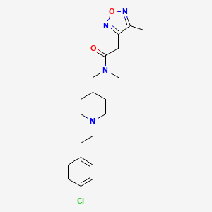 molecular formula C20H27ClN4O2 B6038927 N-[[1-[2-(4-chlorophenyl)ethyl]piperidin-4-yl]methyl]-N-methyl-2-(4-methyl-1,2,5-oxadiazol-3-yl)acetamide 