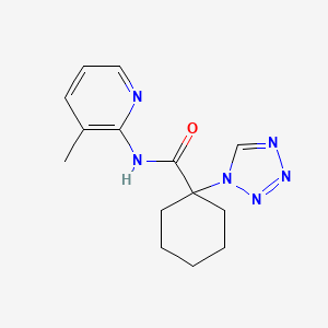 molecular formula C14H18N6O B6038944 N-(3-methylpyridin-2-yl)-1-(1H-tetrazol-1-yl)cyclohexanecarboxamide 