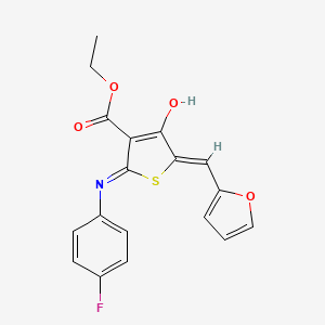 molecular formula C18H14FNO4S B6039034 ethyl (5Z)-2-[(4-fluorophenyl)amino]-5-(furan-2-ylmethylidene)-4-oxo-4,5-dihydrothiophene-3-carboxylate 