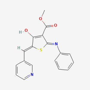 molecular formula C18H14N2O3S B6039081 methyl (5Z)-4-hydroxy-2-phenylimino-5-(pyridin-3-ylmethylidene)thiophene-3-carboxylate 