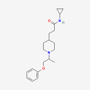 molecular formula C20H30N2O2 B6039098 N-cyclopropyl-3-[1-(1-phenoxypropan-2-yl)piperidin-4-yl]propanamide 