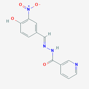 molecular formula C13H10N4O4 B6039129 N'-[(E)-(4-hydroxy-3-nitrophenyl)methylidene]pyridine-3-carbohydrazide 
